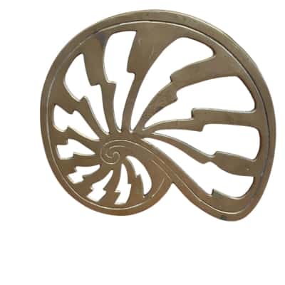 Vintage Nautilus shell brass trivet 