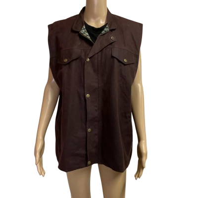  Nullarbor oilskin Mens  Size L Vest Brown 