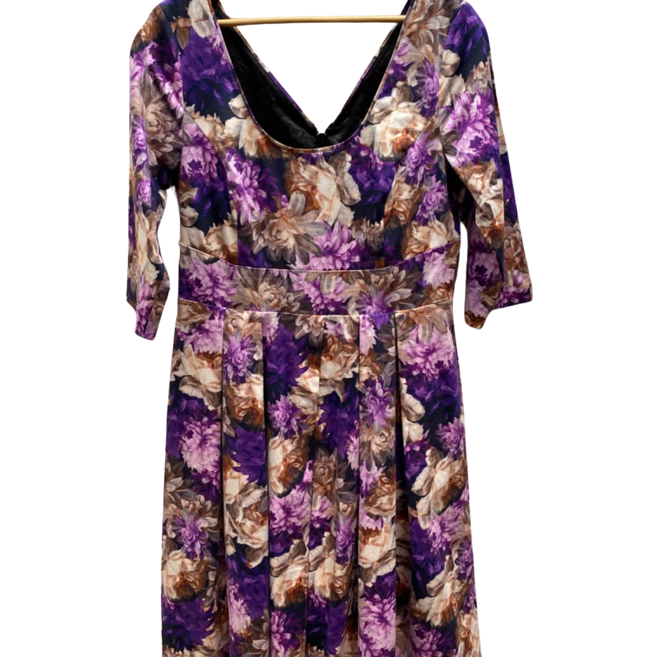 City Chic Womens Plus Floral Knot Front Wrap Dress Black Size 18w