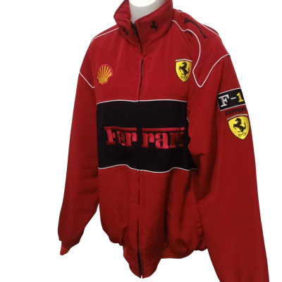 Ferrari Vintage Mens  Size XXXXL Front Zipper Black  / Red 