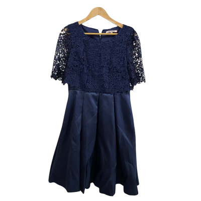Review Womens  Size 12 Sheer Lace Short Sleeve Dress  