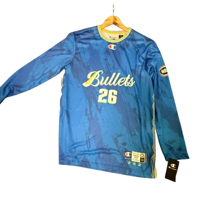  Mens  Size XL Long Sleeve Brisbane Bullets Shooting Shirt Blue / Yellow 
