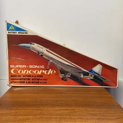 Vintage 1970 battery operated Concorde Super-Sonic passenger jet 