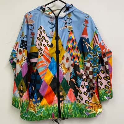 Gorman Womens  Size M Raincoat Blue / Pattern 