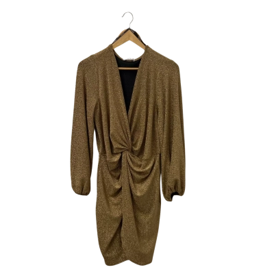 Sheike Womens  Size 16 Long Sleeve Dress Gold 
