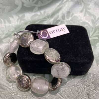  Womens Bracelet Silver / White 
