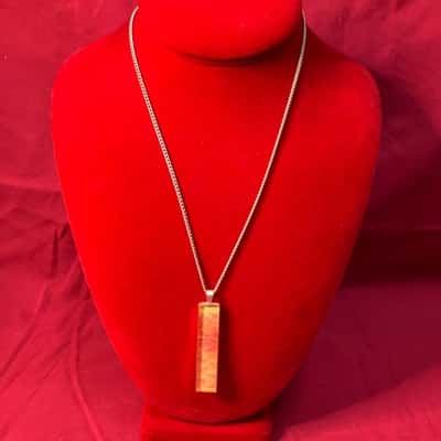 Women's Rectangle Orange Ombre Necklace