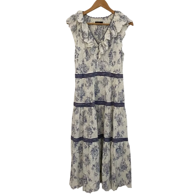 G.D.S Womens  Size S Floral Dress Blue / White 
