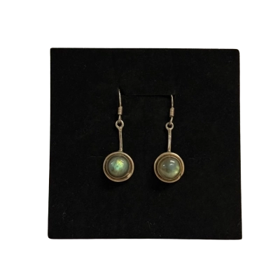 Vintage Sterling Silver (925) and Moonstone Crystal/Stone Drop Earrings 