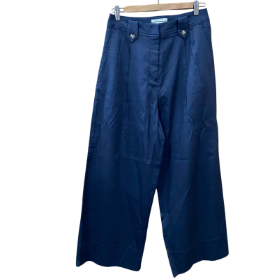 Trenery Navy Blue Pleated Pants Size 6