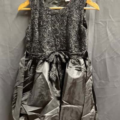 Mini Treasures Kids Size 12yrs Black Flower Dress x2