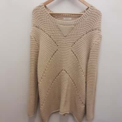 Ridley size L deep cream cotton blend open weave soft jumper