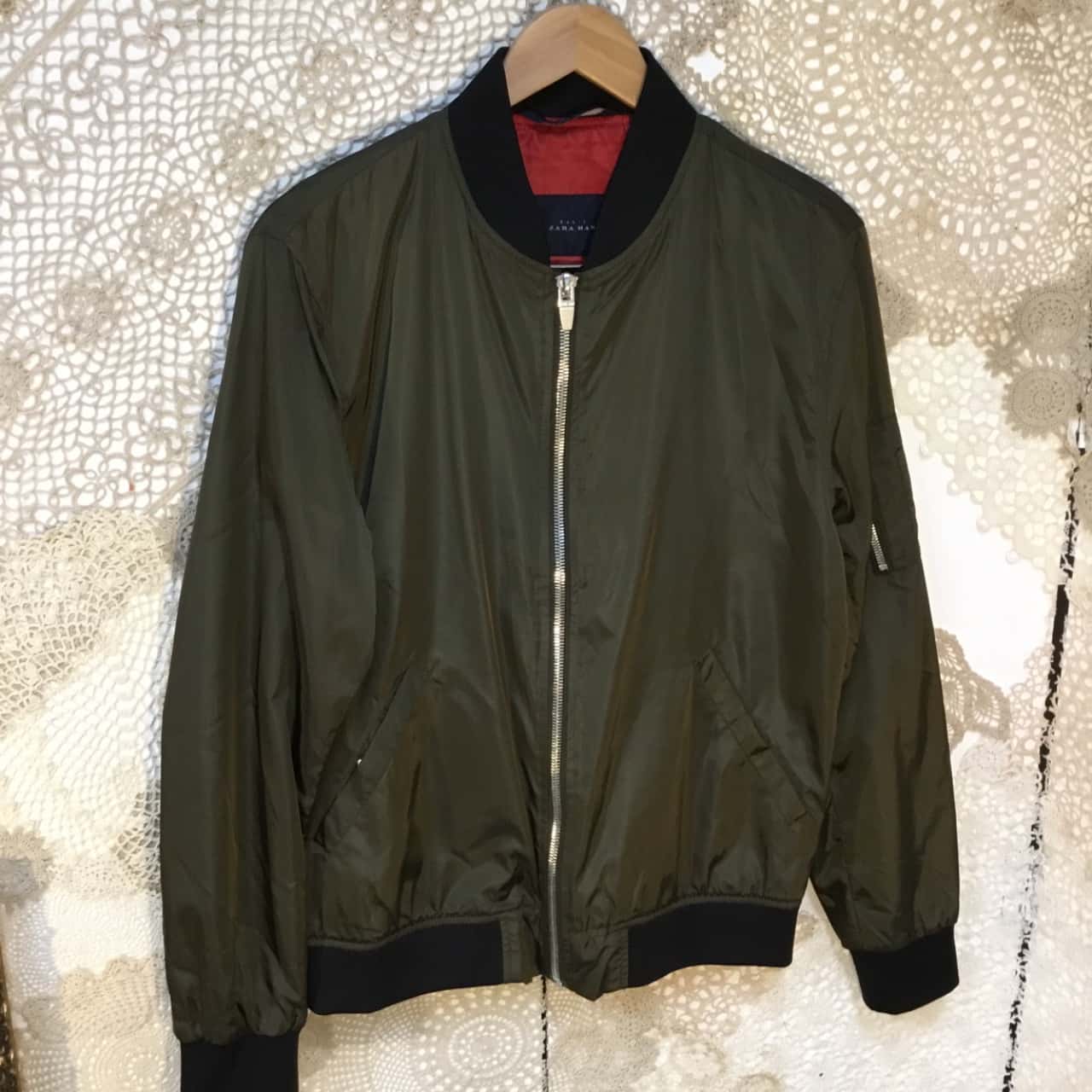 zara man green jacket