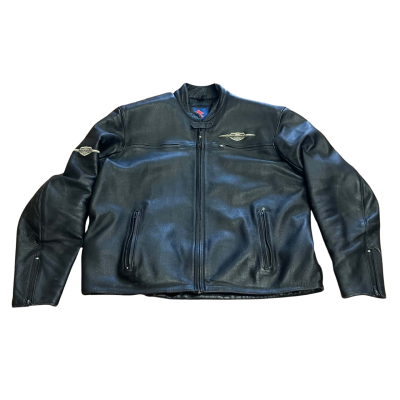 Retro Suzuki Boulevard Size 50 Leather Jacket Black  