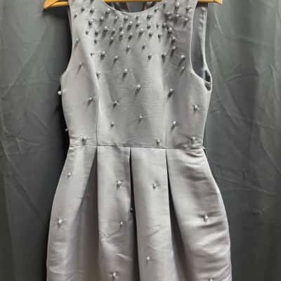 Ted Baker Womens Size 3 Grey Beaded Dress