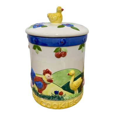 Vintage Rayware Ceramic Farm Animal Cookie Jar
