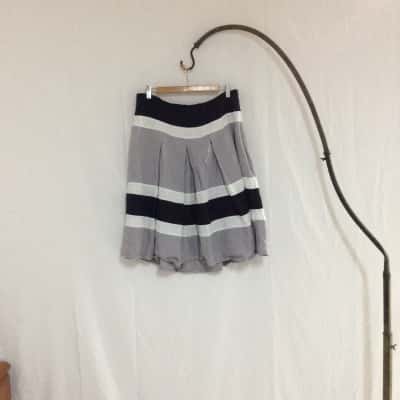 Chelsea Design Women's Size 14 A-Line Skirt Black  / Grey / White 