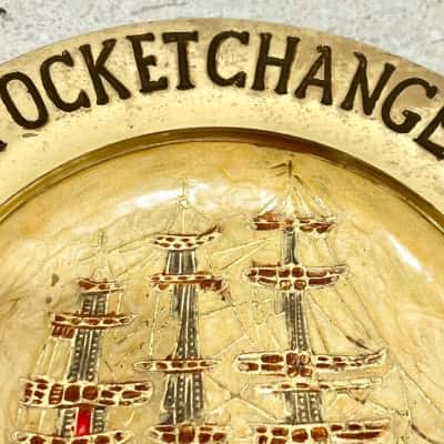 Brass pocket Change Dish-Ship Design 