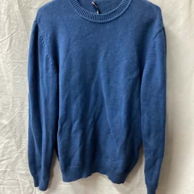 Sportscraft mensCrew Neck Jumper Blue cotton wool blend C