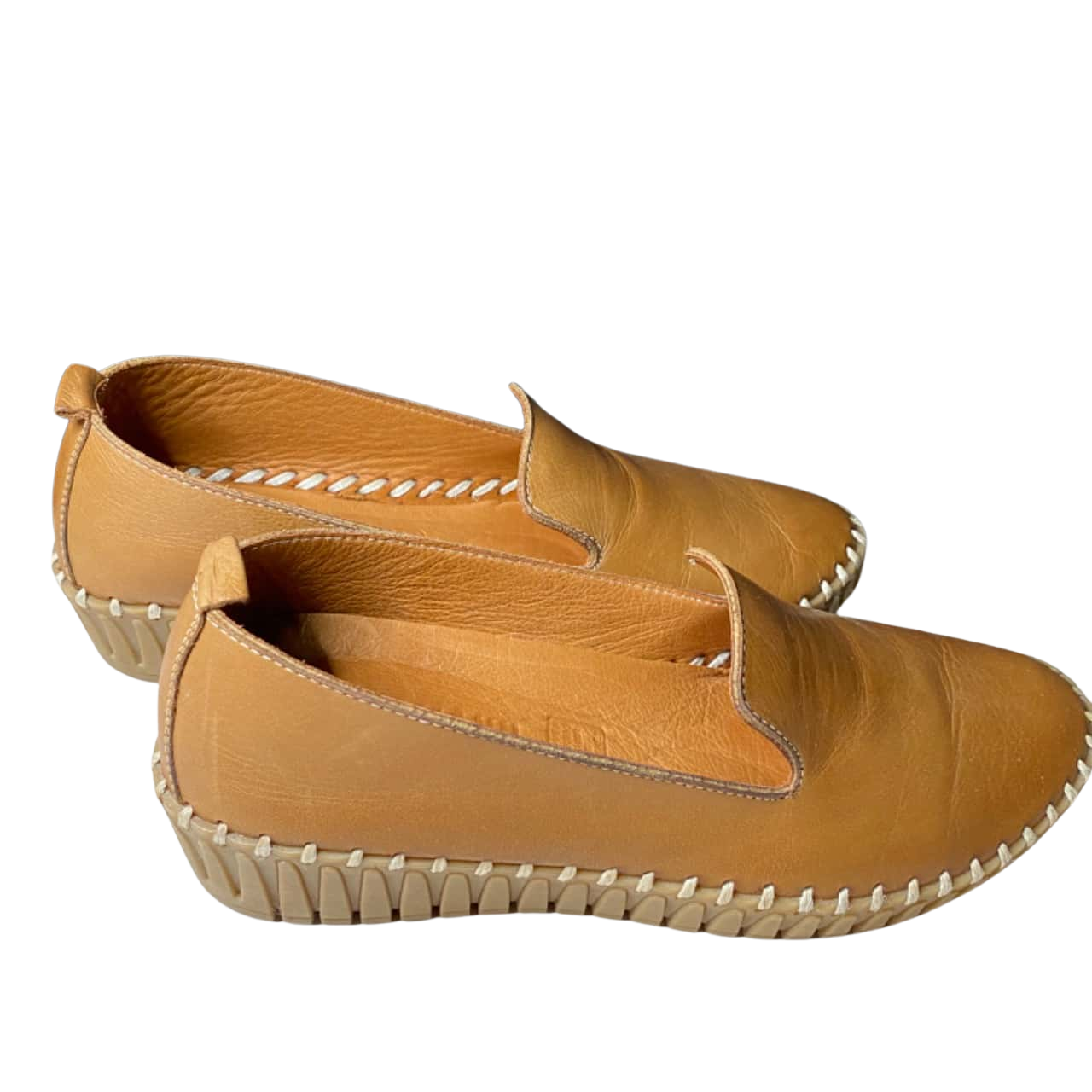 Stegman Tan Leather Slip On Shoes Size 39(s)