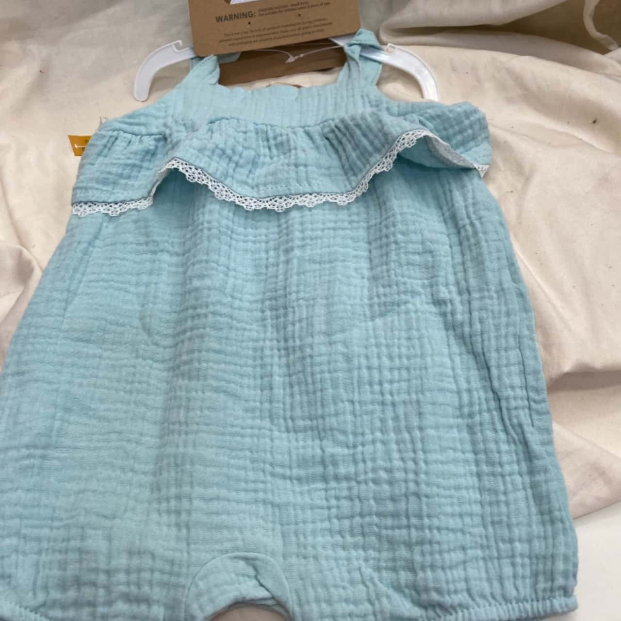 Rabbit Bear Kids Size 69 months Onesie Blue