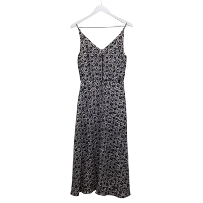 Zimmermann Greyscale Floral Silk Midi Dress Size 1 (AU 8-10)