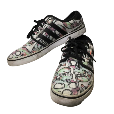 Adidas Mens  Size 10 Multicoloured Seeley Doodle-print Sneakers 