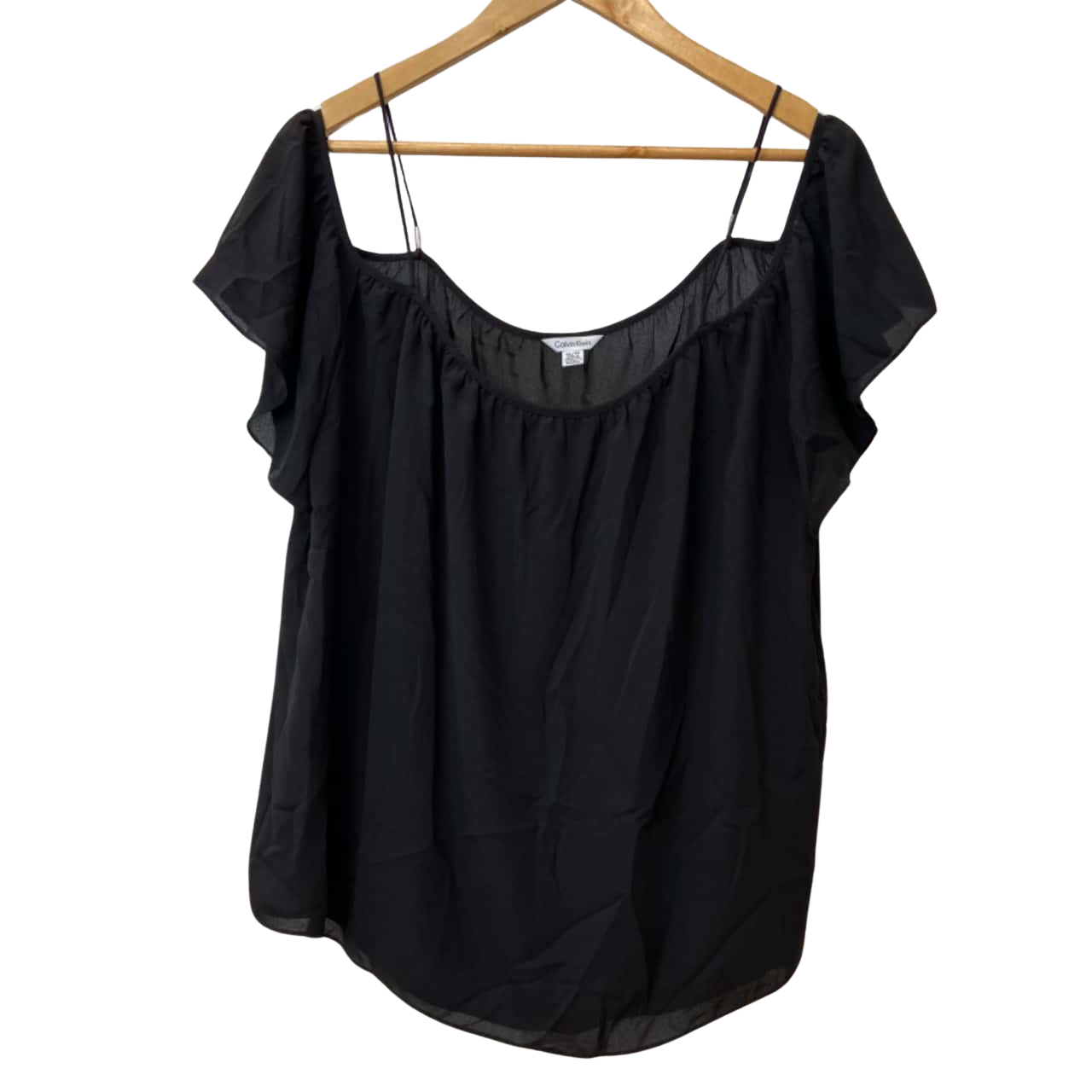 Calvin Klein Womens Size XL / TG Off Shoulder Top Black