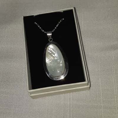 Mother Of Pearl Pendant Set In 925 Silver  On 925  Chain