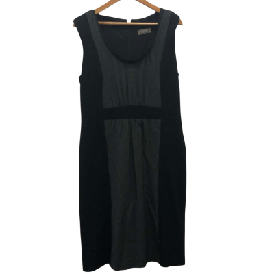 Jacqui-E Womens  Size L Midi Dress Black  / Grey 