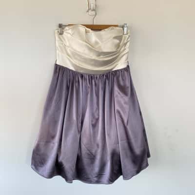 Mei Mei Purple White Strapless Mini Dress  Size 12 
