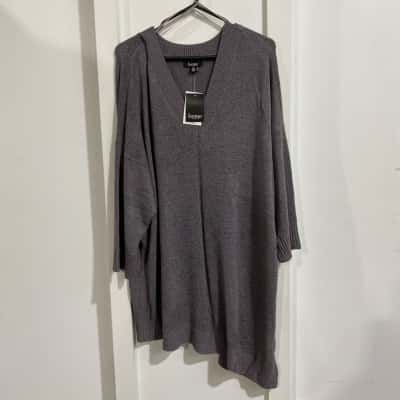 beme Womens Grey Asymmetrical Top