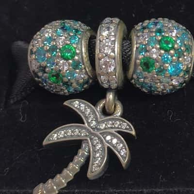 Retired Pandora Charms Sky Mosaic & Sparkling Palm Tree