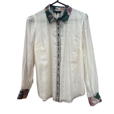 Portmans Womens  Size 10 Floral Long Sleeve Button Up Shirt 