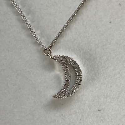 925 Sterling Silver Moon Necklace 