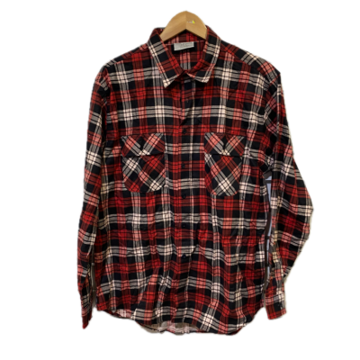 Simply basics Mens  shirt Size L Black  / Red / White 