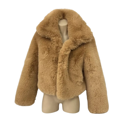 Mode & Affaire M&A Harlow Faux Fur Jacket Caramel Colour Size S | Brand New with Tags 