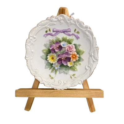 Vintage Lefton China Handpainted Floral Wall Plate