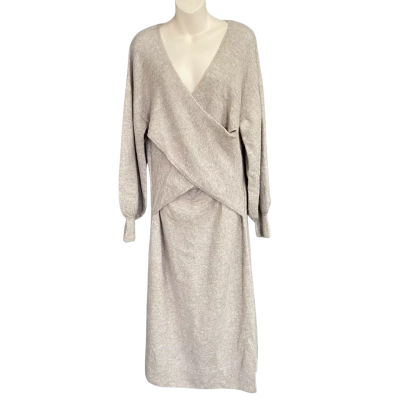 Seed Heritage Long Sleeve Nylon/Wool/Alpaca Dress XL Light Storm Marle