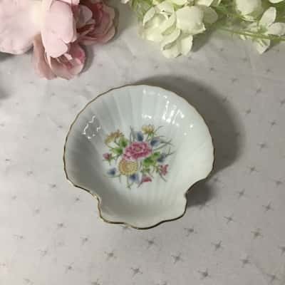 Laudel White / Floral Pattern Porcelain Trinket Dish