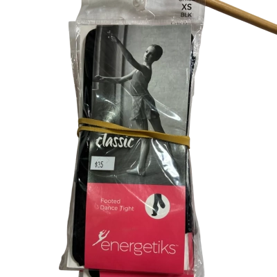 Energetiks, Kids, Size XS, 4 pack of 2 black, 2 white, of footed dance tights