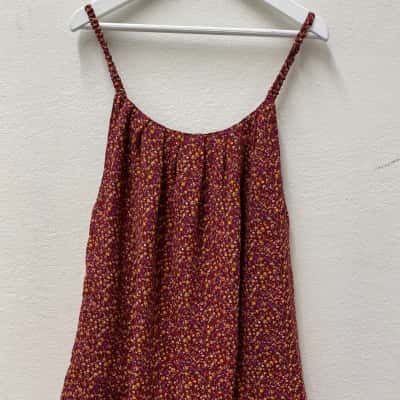  Women's Size S Singlet Floral / Maroon 