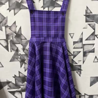 open lace back dress Hellbunny - Harley C Tartan Purple - Dress main image 1