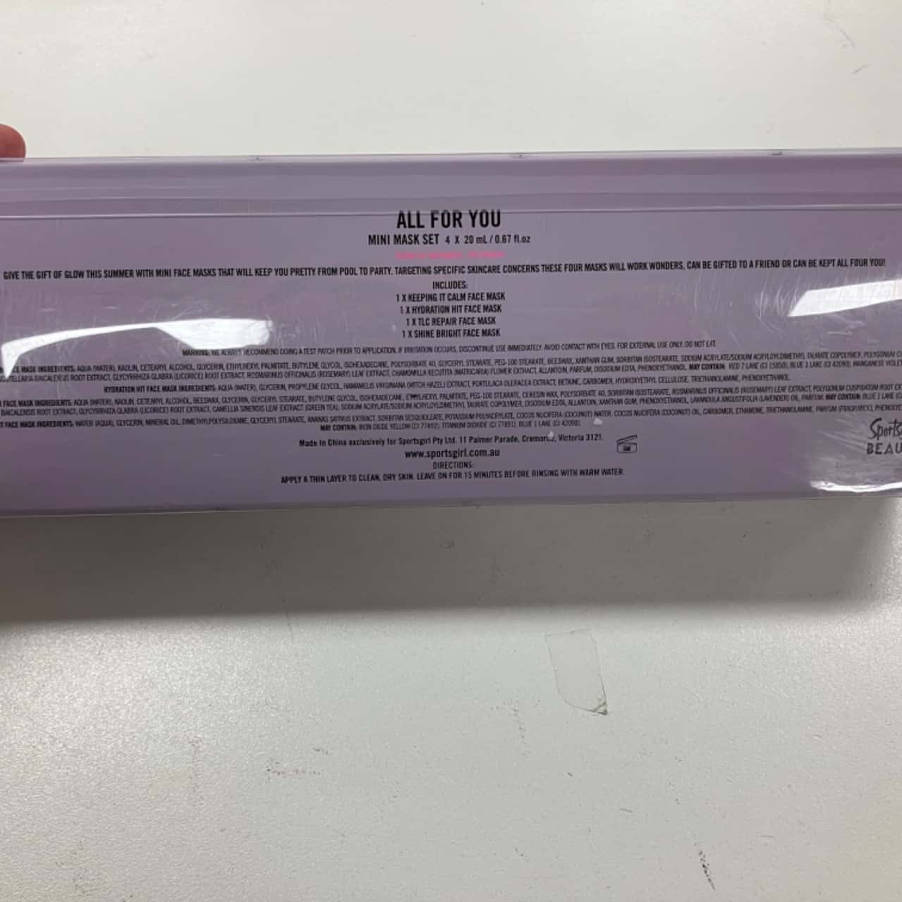 Sportsgirl All For You Mini Mask Set BNIB