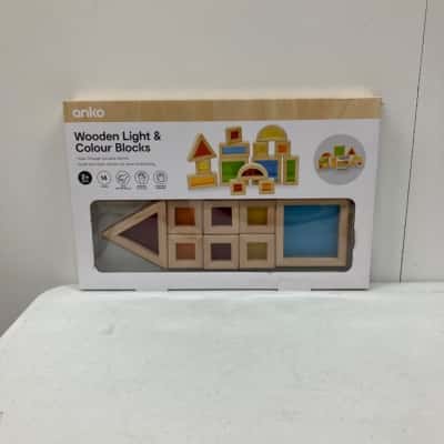 Anko (Kmart) Wooden Light & Colour Blocks NEW