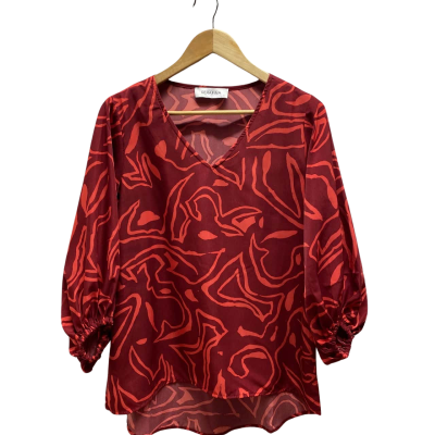 Serafina Womens Size S Maroon & Orange Top
