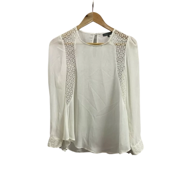 Womens Sheike Sheer Long Sleeve Blouse White 