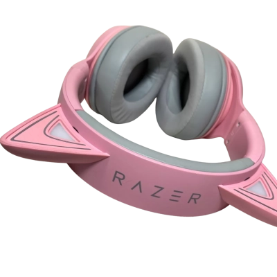a pair of Razer Kraken BT Kitty Edition wireless headphones in Quartz Pink