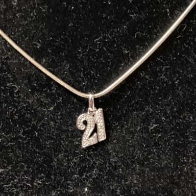  Sterling silver chain and 21 pendant 