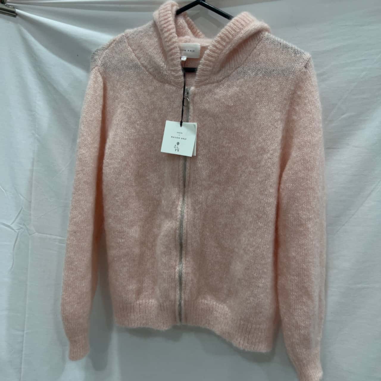 MAISON ANJE Womens Lunivers Kid Mohair Cardi Macaron